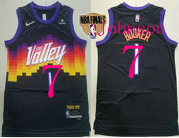 Youth Nike Phoenix Suns #7 Kevin Johnson Black With 2022 Finals patch patch City 75th anniversary Jersey