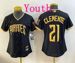 Youth Nike Pittsburgh Pirates #21 Roberto Clemente Black 2026 City Baseball Jersey