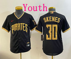 Youth Nike Pittsburgh Pirates #30 Paul Skenes Black 2026 City MLB Jersey