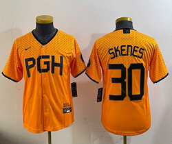 Youth Nike Pittsburgh Pirates #30 Paul Skenes Gold 2025 City MLB Jersey