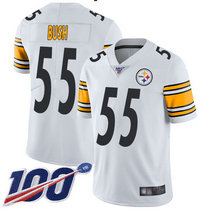 Youth Nike Pittsburgh Steelers #55 Devin Bush 100th Season White Vapor Untouchable Limited Authentic Stitched NFL Jersey