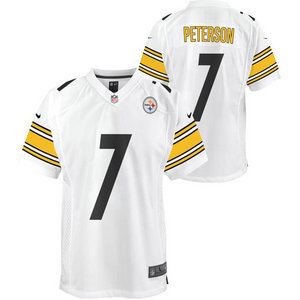 Youth Nike Pittsburgh Steelers #7 Patrick Peterson White Vapor Untouchable Authentic Stitched NFL Jersey