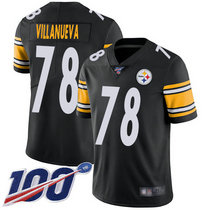 Youth Nike Pittsburgh Steelers #78 Alejandro Villanueva 100th Season Black Vapor Untouchable Authentic stitched NFL jersey