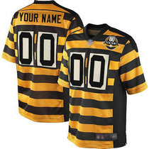 Youth Nike Pittsburgh Steelers Customized Yellow Black Alternate 80TH Authentic Stitched NFL Jerseys