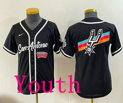 Youth Nike San Antonio Spurs Blank Black Joint baseball jersey