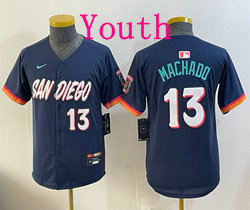 Youth Nike San Diego Padres #13 Manny Machado Black Button 2026 City Jersey