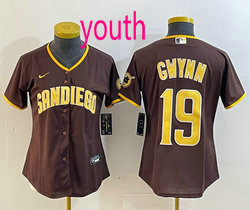 Youth Nike San Diego Padres #19 Tony Gwynn Brown Game Authentic Stitched MLB Jersey