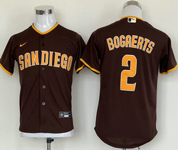 Youth Nike San Diego Padres #2 Xander Bogaerts Brown Game Authentic Stitched MLB Jersey