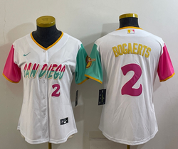 Youth Nike San Diego Padres #2 Xander Bogaerts White City #2 in front Authentic Stitched MLB Jersey