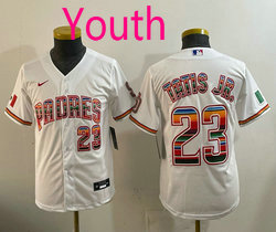 Youth Nike San Diego Padres #23 Fernando Tatis Jr. White Mexico Authentic Stitched MLB Jersey