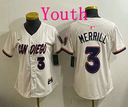 Youth Nike San Diego Padres #3 Jackson Merrill Cream 2026 City MLB Jersey