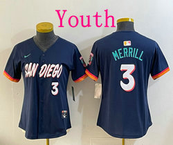 Youth Nike San Diego Padres #3 Jackson Merrill Button 2026 City MLB Jersey