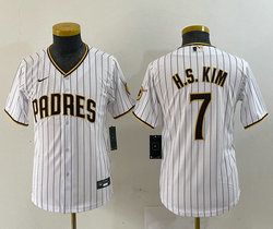 Youth Nike San Diego Padres #7 Ha-Seong Kim White Game Authentic Stitched MLB Jersey