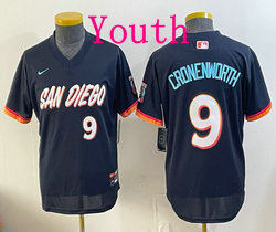 Youth Nike San Diego Padres #9 Jake Cronenworth Obsidian 2026 City Pullover MLB Jersey
