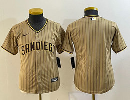 Youth Nike San Diego Padres Blank Brown stripe Game Authentic Stitched MLB Jersey