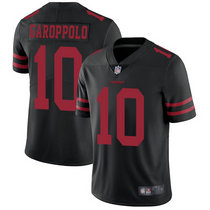 Youth Nike San Francisco 49ers #10 Jimmy Garoppolo Black Vapor Untouchable With Team Patch Authentic Stitched NFL Jersey