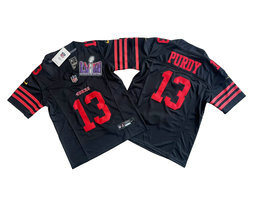 Youth Nike San Francisco 49ers #13 Brock Purdy Black 2023 F.U.S.E. With 2024 Super Bowl (LVIII ) patch Jersey