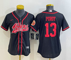 Youth Nike San Francisco 49ers #13 Brock Purdy Black Joint Logo Stitched baseball jersey