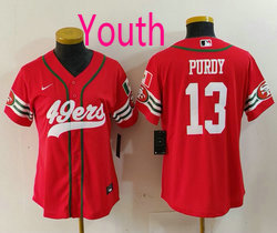 Youth Nike San Francisco 49ers #13 Brock Purdy Red Russ Joint Mexico Authentic Stitched baseball jersey