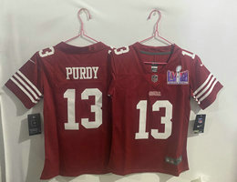 Youth Nike San Francisco 49ers #13 Brock Purdy Red With 2024 Super Bowl (LVIII ) patch Jersey
