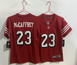 Youth Nike San Francisco 49ers #23 Christian McCaffrey Red have the black outline Authentic stitched NFL jersey