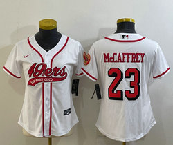 Youth Nike San Francisco 49ers #23 Christian McCaffrey White Joint Stitched baseball jersey