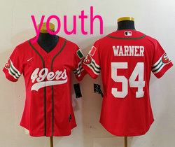 Youth Nike San Francisco 49ers #54 Fred Warner Red Joint Mexico Authentic Stitched baseball jersey