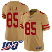 Youth Nike San Francisco 49ers #85 George Kittle 100th Season Inverted Legend Vapor Untouchable Authentic Stitched NFL jersey