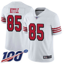 Youth Nike San Francisco 49ers #85 George Kittle 100th Season White New Vapor Untouchable Authentic Stitched NFL Jersey