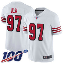 Youth Nike San Francisco 49ers #97 Nick Bosa 100th Season White New Vapor Untouchable Authentic Stitched NFL Jersey