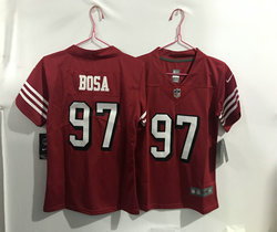 Youth Nike San Francisco 49ers #97 Nick Bosa Red have the black outline Authentic stitched NFL jersey