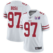 Youth Nike San Francisco 49ers #97 Nick Bosa White With 2024 Super Bowl (LVIII ) patch Jersey