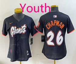Youth Nike San Francisco Giants #26 Matt Chapman Black 2(II) Joint MLB Jersey