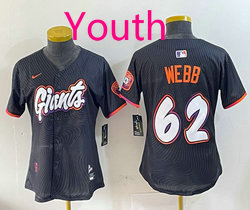 Youth Nike San Francisco Giants #62 Logan Webb Black 2(II) Joint MLB Jersey
