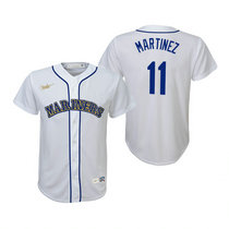 Youth Nike Seattle Mariners #11 Edgar Martinez White Cooperstown Collection Game Authentic Stitched MLB jersey