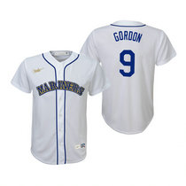 Youth Nike Seattle Mariners #9 Dee Gordon White Cooperstown Collection Game Authentic Stitched MLB jersey