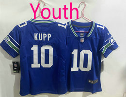 Youth Nike Seattle Seahawks #10 Cooper Kupp Blue Throwback NFL Jersey