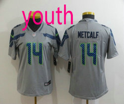 Youth Nike Seattle Seahawks #14 D.K. Metcalf Gray Vapor Untouchable Authentic Stitched NFL Jersey