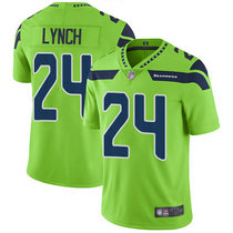 Youth Nike Seattle Seahawks #24 Marshawn Lynch Green Rush Authentic Stitched NFL Jersey