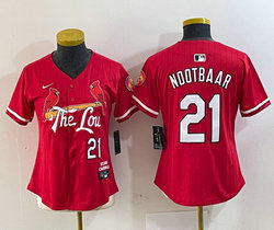 Youth Nike St.Louis Cardinals #21 Lars Nootbaar Red 2024 City Authentic stitched MLB jersey