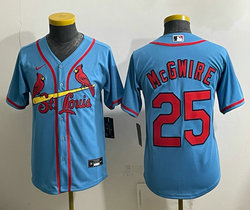 Youth Nike St.Louis Cardinals #25 Mark McGwire Blue Authentic Stitched MLB Jersey