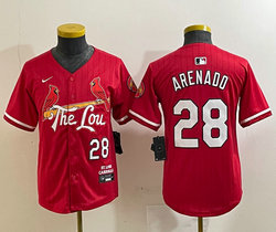 Youth Nike St.Louis Cardinals #28 Nolan Arenado Red 2024 City Game Authentic stitched MLB jersey