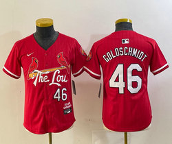 Youth Nike St.Louis Cardinals #46 Paul Goldschmidt Red 2024 City Game Authentic stitched MLB jersey