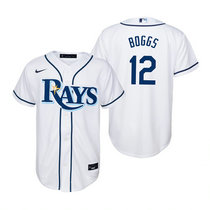 Youth Nike Tampa Bay Rays #12 Wade Boggs White Game Authentic stitched MLB jersey