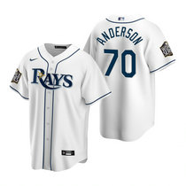 Youth Nike Tampa Bay Rays #70 Nick Anderson White 2020 World Series Game MLB jersey