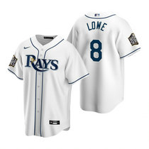Youth Nike Tampa Bay Rays #8 Brandon Lowe White Game 2020 World Series Game MLB jersey