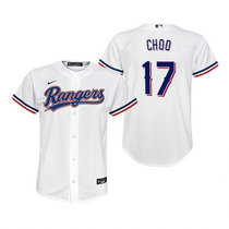 Youth Nike Texas Rangers #17 Nomar Mazara White Game Authentic Stitched MLB jersey