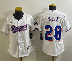 Youth Nike Texas Rangers #28 Jonah Heim White Game Authentic Stitched MLB Jersey