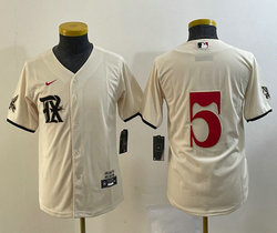 Youth Nike Texas Rangers #5 Corey Seager Cream 2023 City Authentic Stitched MLB Jersey