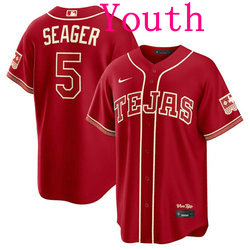 Youth Nike Texas Rangers #5 Corey Seager Red 2026 City MLB Jersey